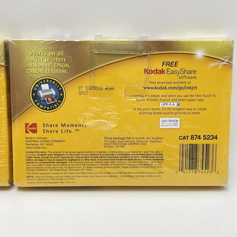 NEW Set Of 2‎ Packs Kodak Ultima Photo Picture Paper 100 Sheet High Gloss 4x6